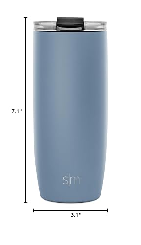 Simple Modern Travel Coffee Mug Tumbler with Flip Lid | Reusable Insulated Stainless Steel Cold Brew Iced Coffee Cup Thermos | Gifts for Women Men Him Her | Voyager Collection | 20oz | Midnight Black