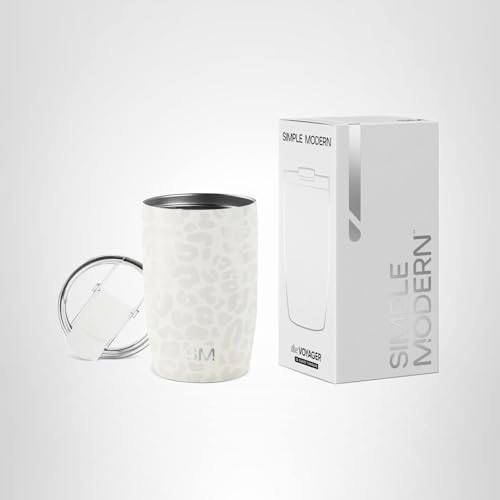 Simple Modern Travel Coffee Mug Tumbler with Flip Lid | Reusable Insulated Stainless Steel Cold Brew Iced Coffee Cup Thermos | Gifts for Women Men Him Her | Voyager Collection | 20oz | Midnight Black