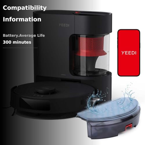 Yeedi C12 Robot Vacuum Cleaner and Mop, 8000Pa Strong Suction, ZeroTangle Brush, Smart Navigation, Self-Charging, White