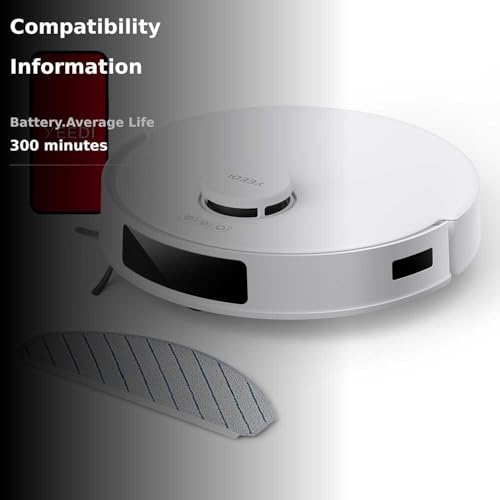 Yeedi C12 Robot Vacuum Cleaner and Mop, 8000Pa Strong Suction, ZeroTangle Brush, Smart Navigation, Self-Charging, White