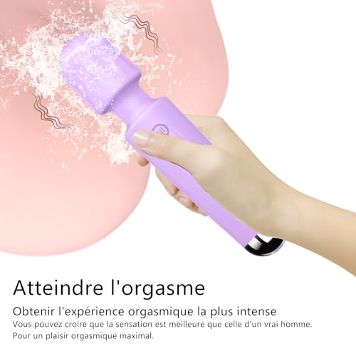 Vibrator Wand,Adult Sex Toy Wand, G Spot Dildo, Clit Vibrator, Sex Vibrators,Clitoris Stimulation,with 8 Speeds & 20 Patterns,Fully Waterproof,Vibrating Wand for her Pleasure (Rose Red)