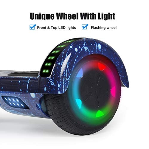 LIEAGLE Hoverboard, 6.5" Self Balancing Scooter Hover Board with Bluetooth Wheels LED Lights for Kids Adults