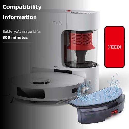 Yeedi C12 Robot Vacuum Cleaner and Mop, 8000Pa Strong Suction, ZeroTangle Brush, Smart Navigation, Self-Charging, White