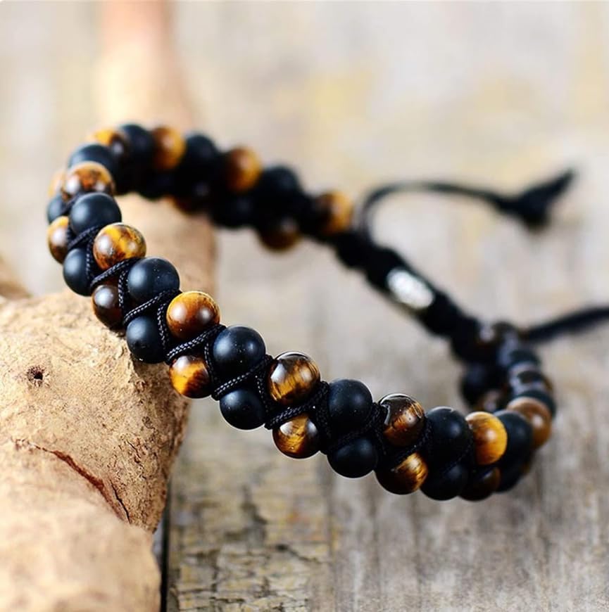 WFJ Black Obsidian Hematite Triple Protection Bracelets Set - Tiger Eye Beaded Natural Stone Bracelet for Men Women Gemstone (10MM)