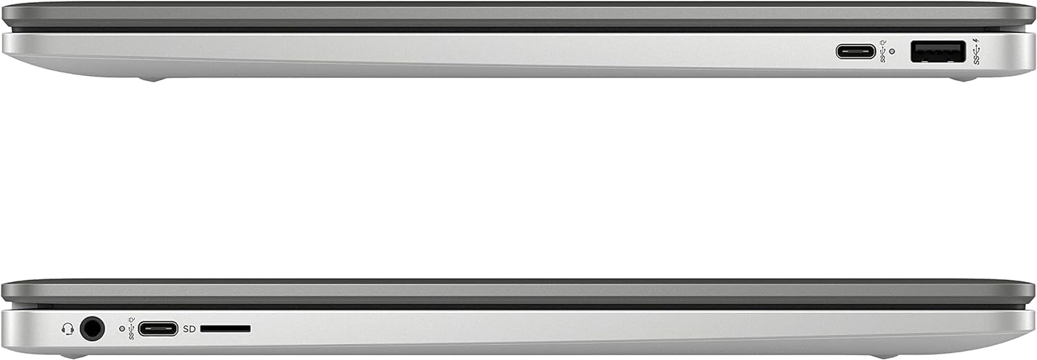 HP Chromebook 14 Laptop, Intel Celeron N4000 Processor, 4 GB RAM, 32 GB eMMC, 14” HD Display, Chrome, Lightweight Computer with Webcam and Dual Mics, Home, School, Music, Movies (14a-na0021nr, 2021)