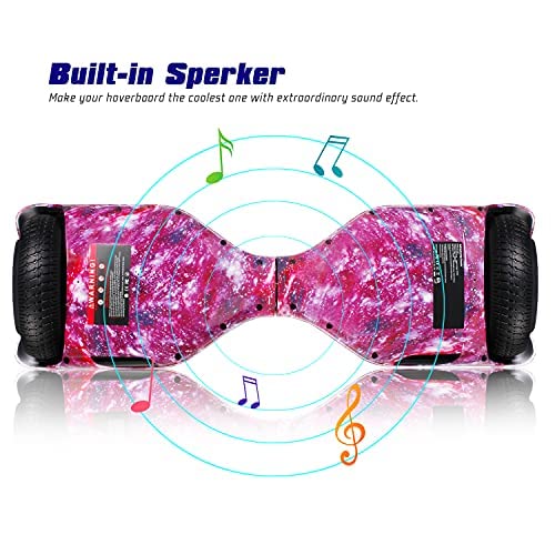 LIEAGLE Hoverboard, 6.5" Self Balancing Scooter Hover Board with Bluetooth Wheels LED Lights for Kids Adults