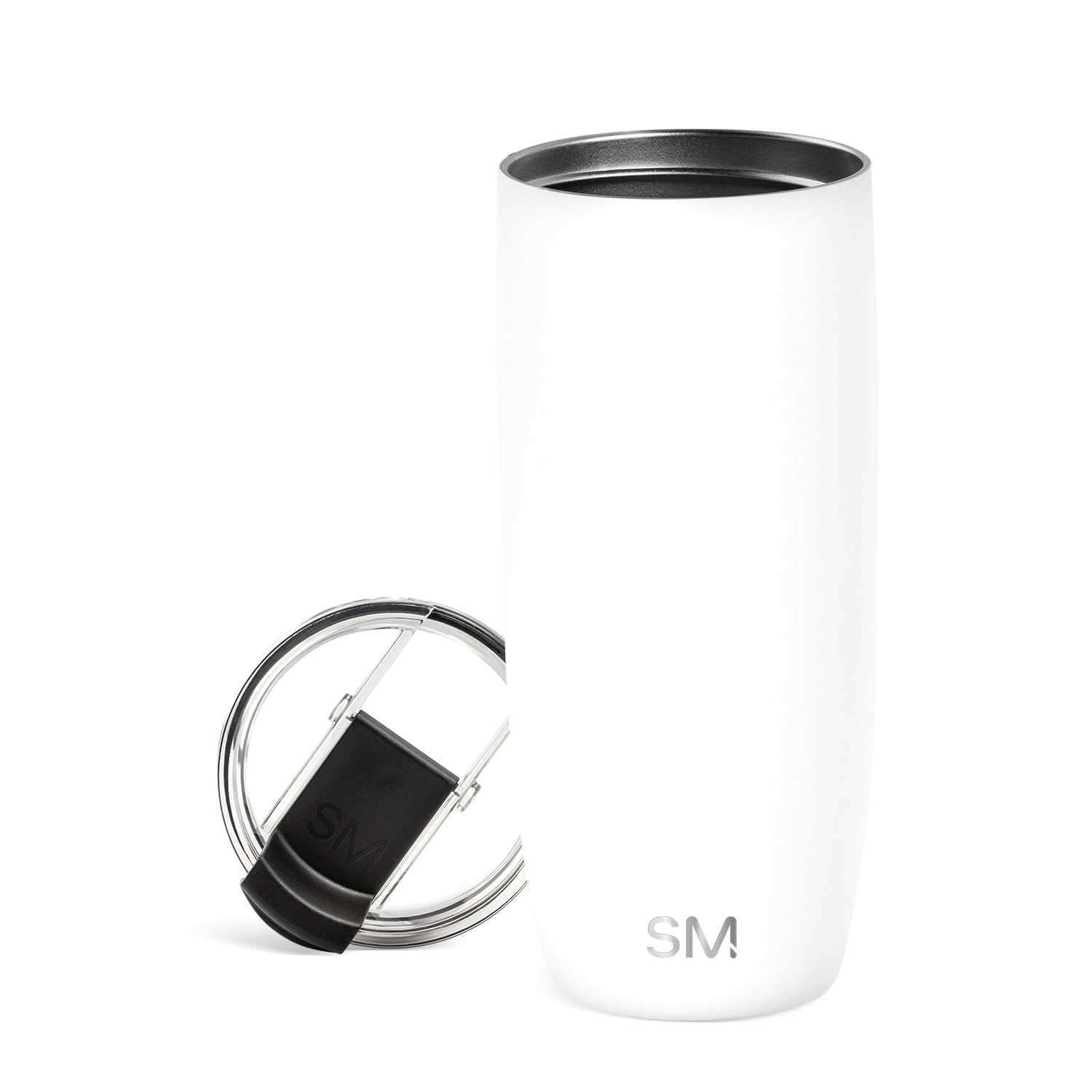 Simple Modern Travel Coffee Mug Tumbler with Flip Lid | Reusable Insulated Stainless Steel Cold Brew Iced Coffee Cup Thermos | Gifts for Women Men Him Her | Voyager Collection | 20oz | Midnight Black