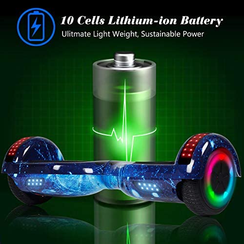 LIEAGLE Hoverboard, 6.5" Self Balancing Scooter Hover Board with Bluetooth Wheels LED Lights for Kids Adults