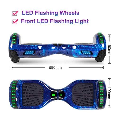 LIEAGLE Hoverboard, 6.5" Self Balancing Scooter Hover Board with Bluetooth Wheels LED Lights for Kids Adults