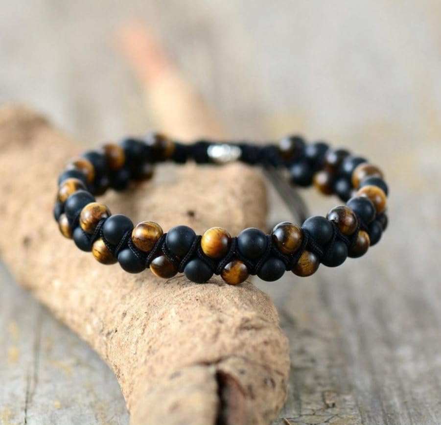 WFJ Black Obsidian Hematite Triple Protection Bracelets Set - Tiger Eye Beaded Natural Stone Bracelet for Men Women Gemstone (10MM)