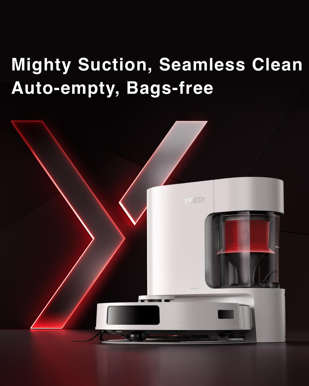 Yeedi C12 Robot Vacuum Cleaner and Mop, 8000Pa Strong Suction, ZeroTangle Brush, Smart Navigation, Self-Charging, White