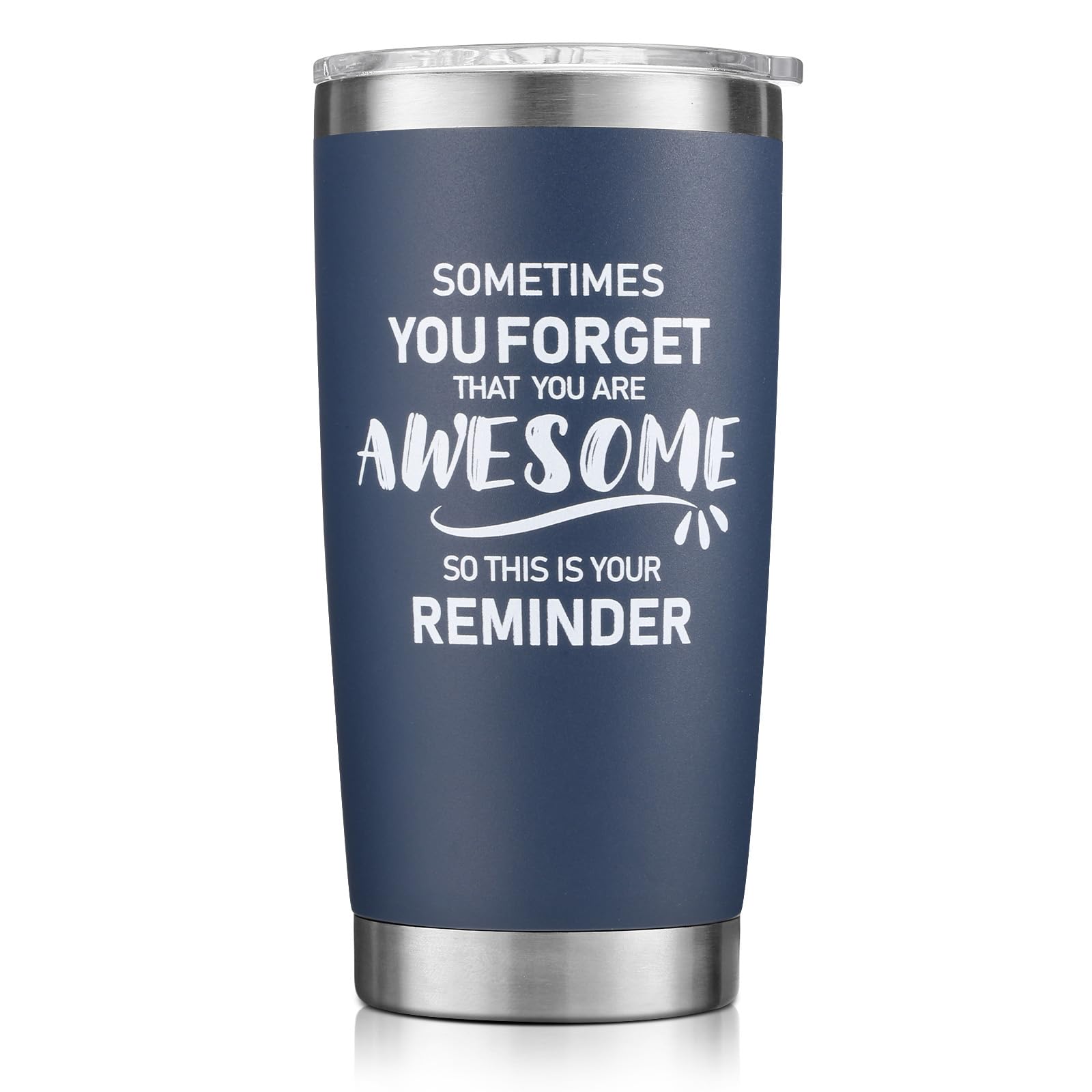 NOWWISH Inspirational Coffee Mug for Men, 14oz Vacuum Insulated Stainless Steel Cup, You Are Awesome Gift for Husband, Boyfriend, Dad - Navy Blue