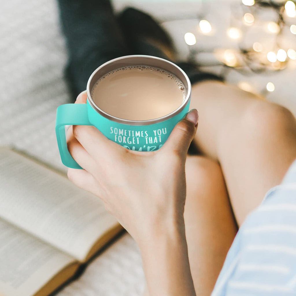 NOWWISH Inspirational Coffee Mug for Men, 14oz Vacuum Insulated Stainless Steel Cup, You Are Awesome Gift for Husband, Boyfriend, Dad - Navy Blue