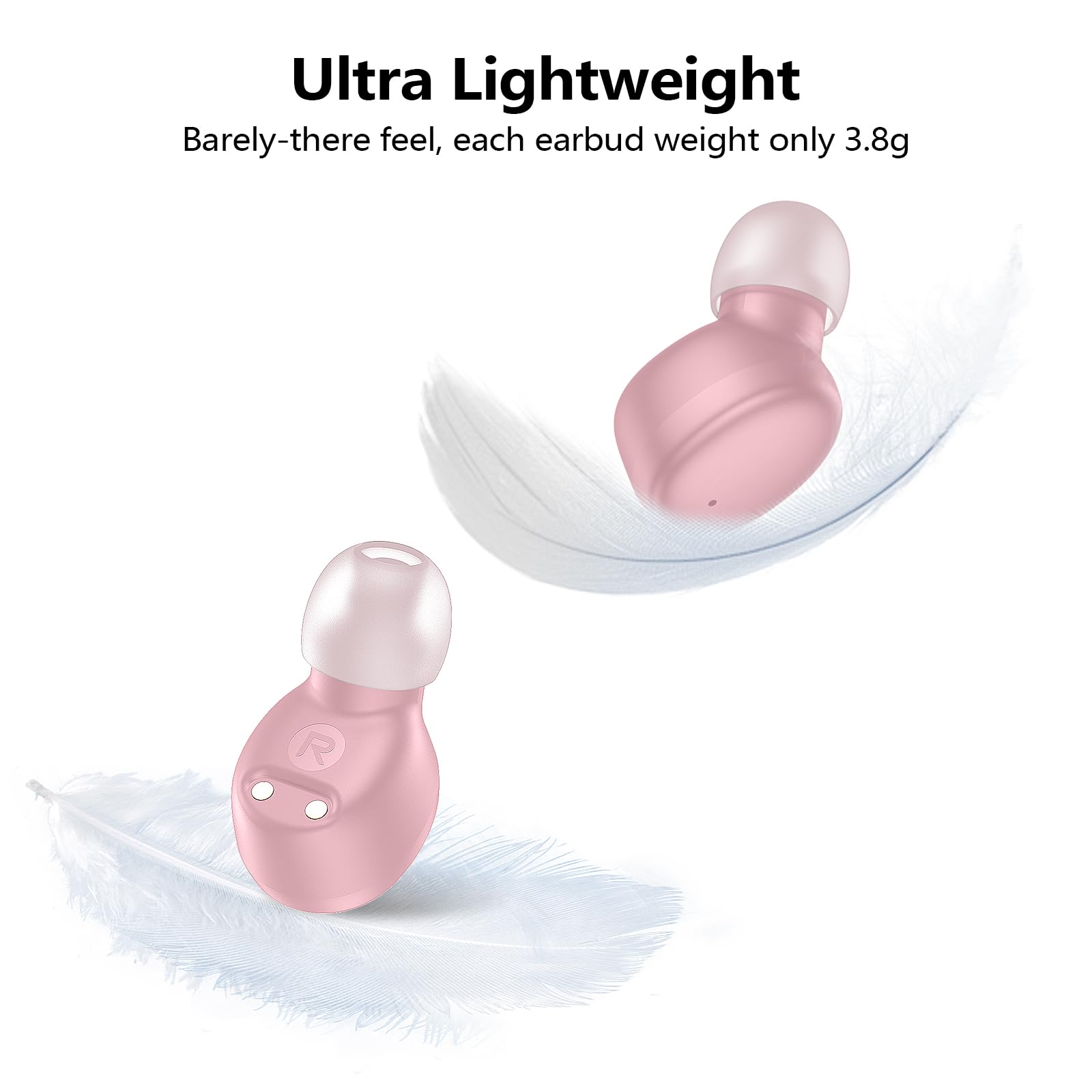 kurdene Wireless Earbuds Bluetooth 5.3 in Ear Buds Light Weight Headphones,Deep Bass Sound,Built in Mics Headset,Clear Calls Earphones for Sports Workout