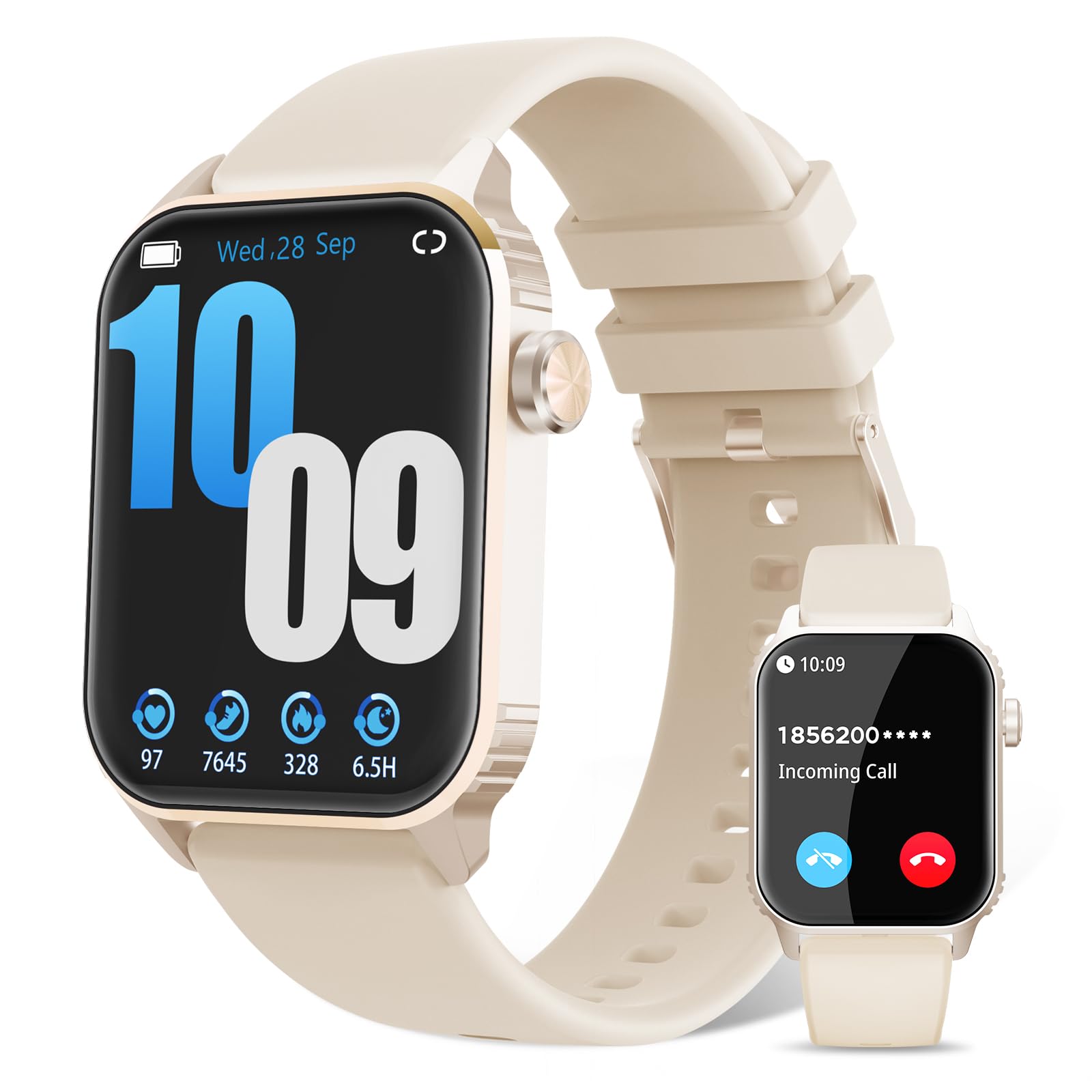 Smart Watches for Women Men, 120 Sports Modes Smartwatch with 1.83 inches HD Display, Heart Rate/Sleep Monitor, IP67 Waterproof, Bluetooth Call & Music Control for iPhone/Android Black