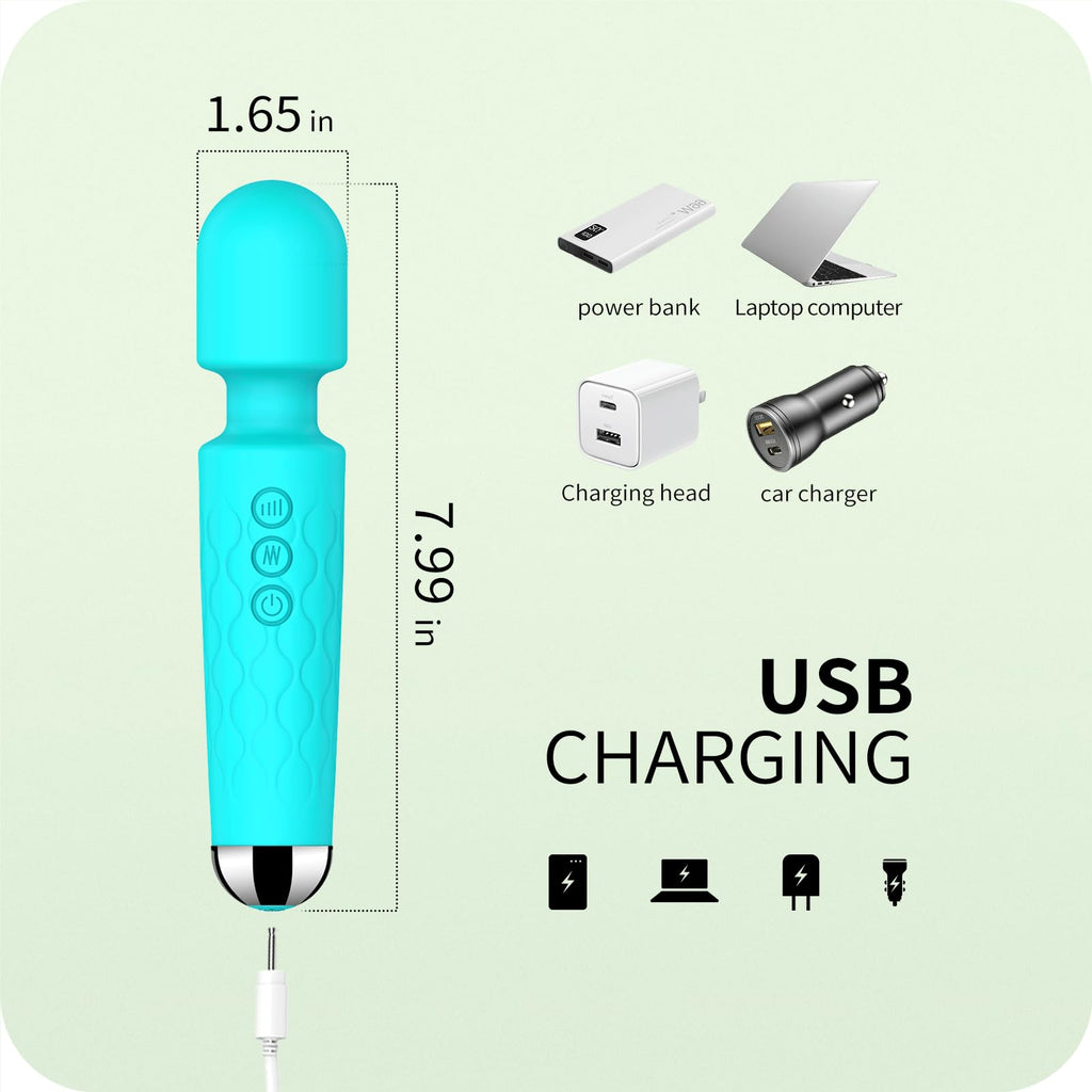 Vibrator Wand,Adult Sex Toy Wand, G Spot Dildo, Clit Vibrator, Sex Vibrators,Clitoris Stimulation,with 8 Speeds & 20 Patterns,Fully Waterproof,Vibrating Wand for her Pleasure (Rose Red)