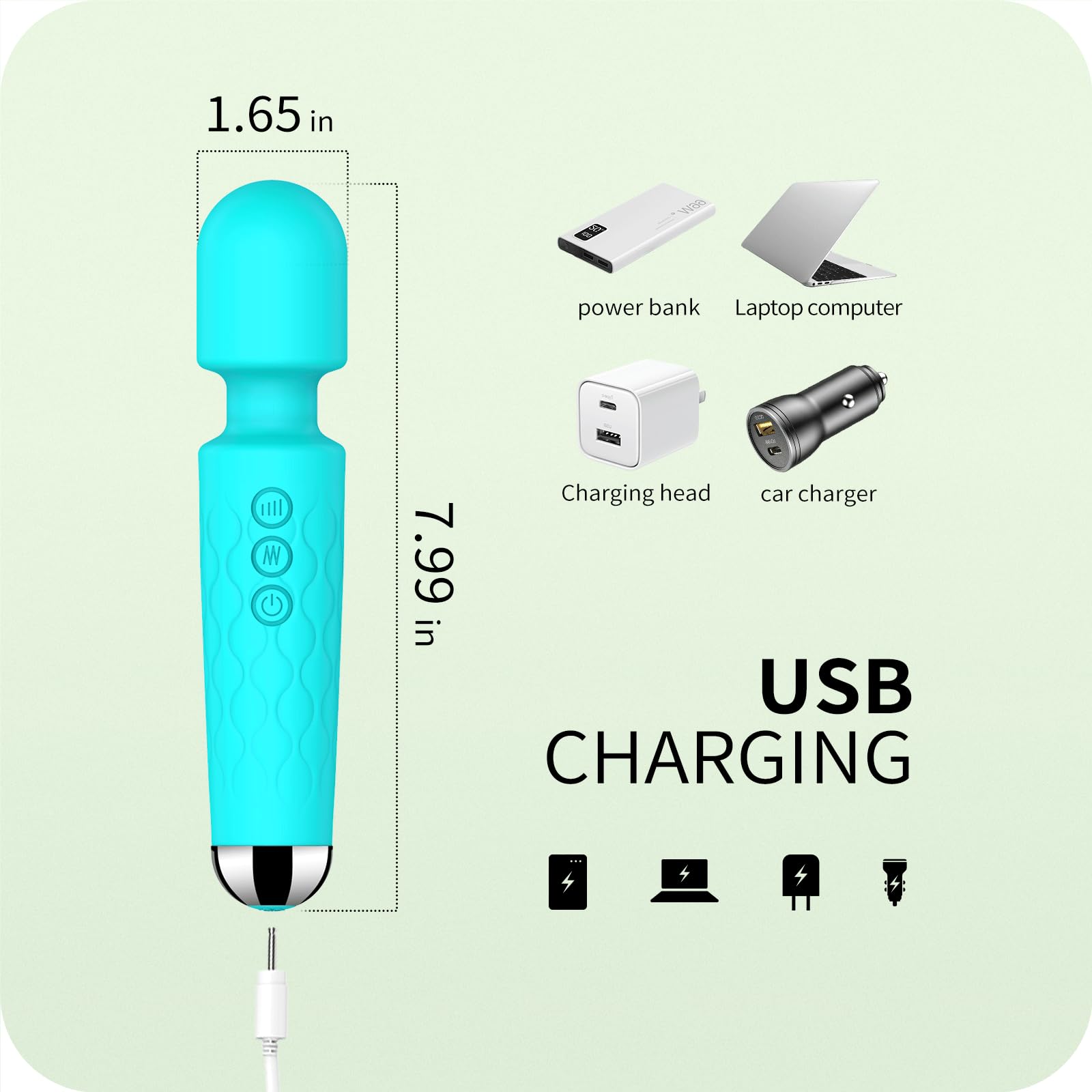 Vibrator Wand,Adult Sex Toy Wand, G Spot Dildo, Clit Vibrator, Sex Vibrators,Clitoris Stimulation,with 8 Speeds & 20 Patterns,Fully Waterproof,Vibrating Wand for her Pleasure (Rose Red)