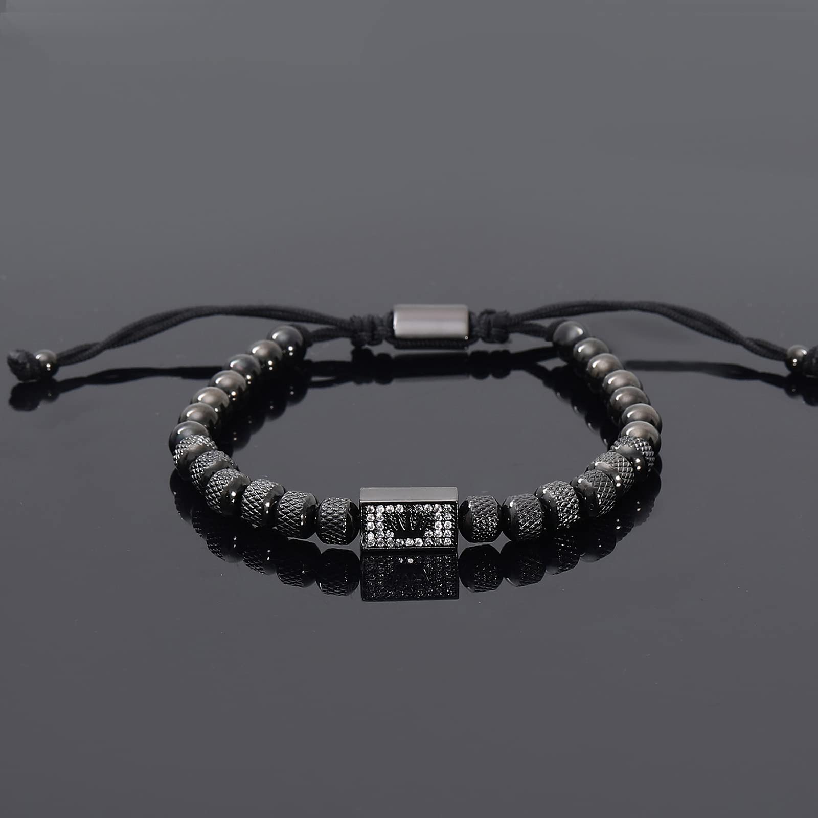 WFYOU 3PCS Stainless Steel Bracelets for Men Gold Roman Numeral Bangle Bracelet Twisted Cable Bracelet Adjustable Cuff Bracelet Mens Luxury Jewelry Bracelets Gifts