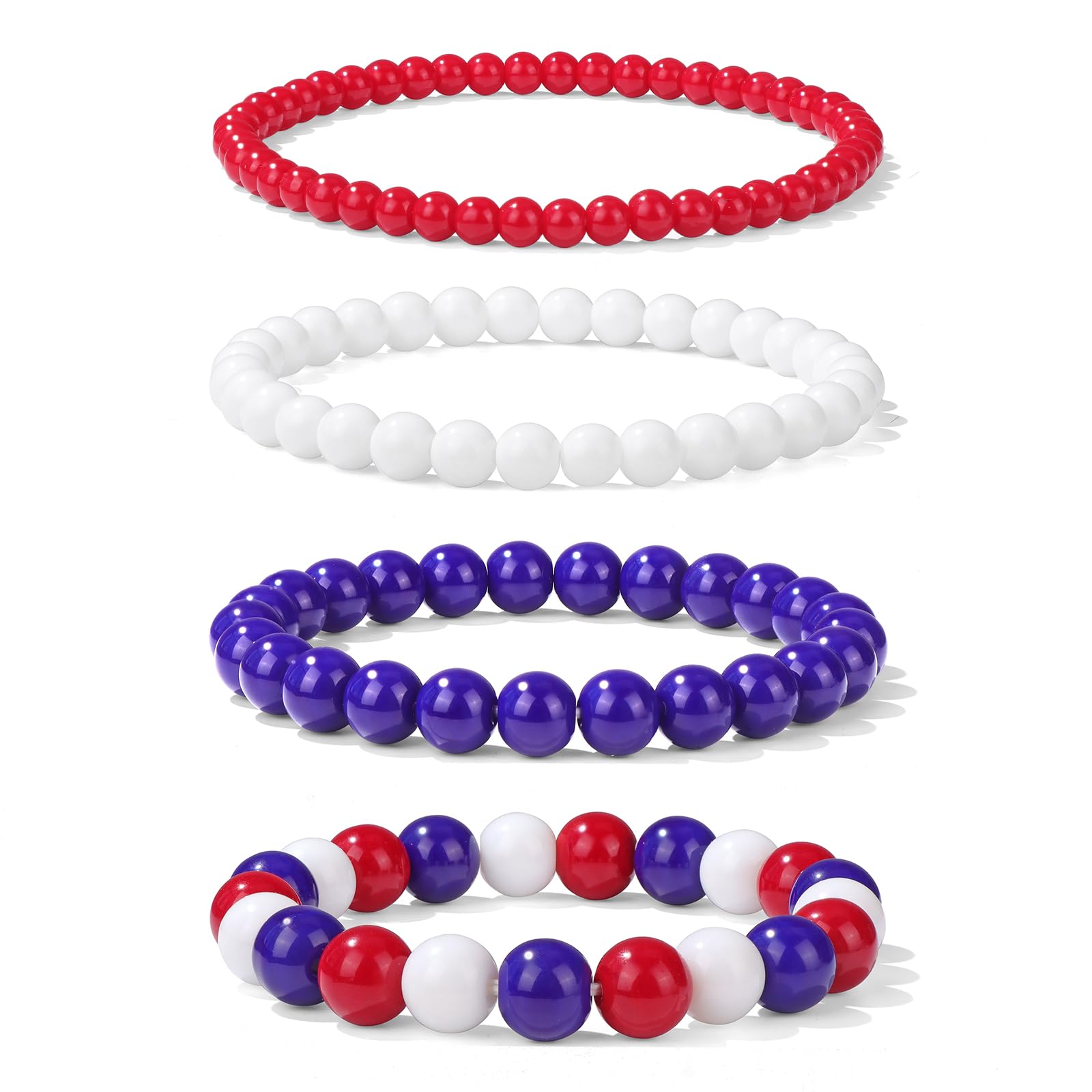 4pcs Beaded Bracelets for Women,Natural Healing Crystal Gemstones Bracelet,Anxiety Stress Relief Bracelet Handmade purple Jewelry Gifts for Women