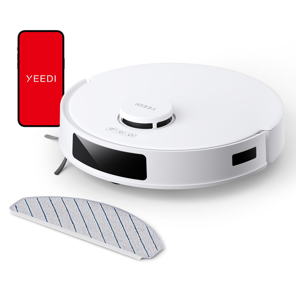 Yeedi C12 Robot Vacuum Cleaner and Mop, 8000Pa Strong Suction, ZeroTangle Brush, Smart Navigation, Self-Charging, White