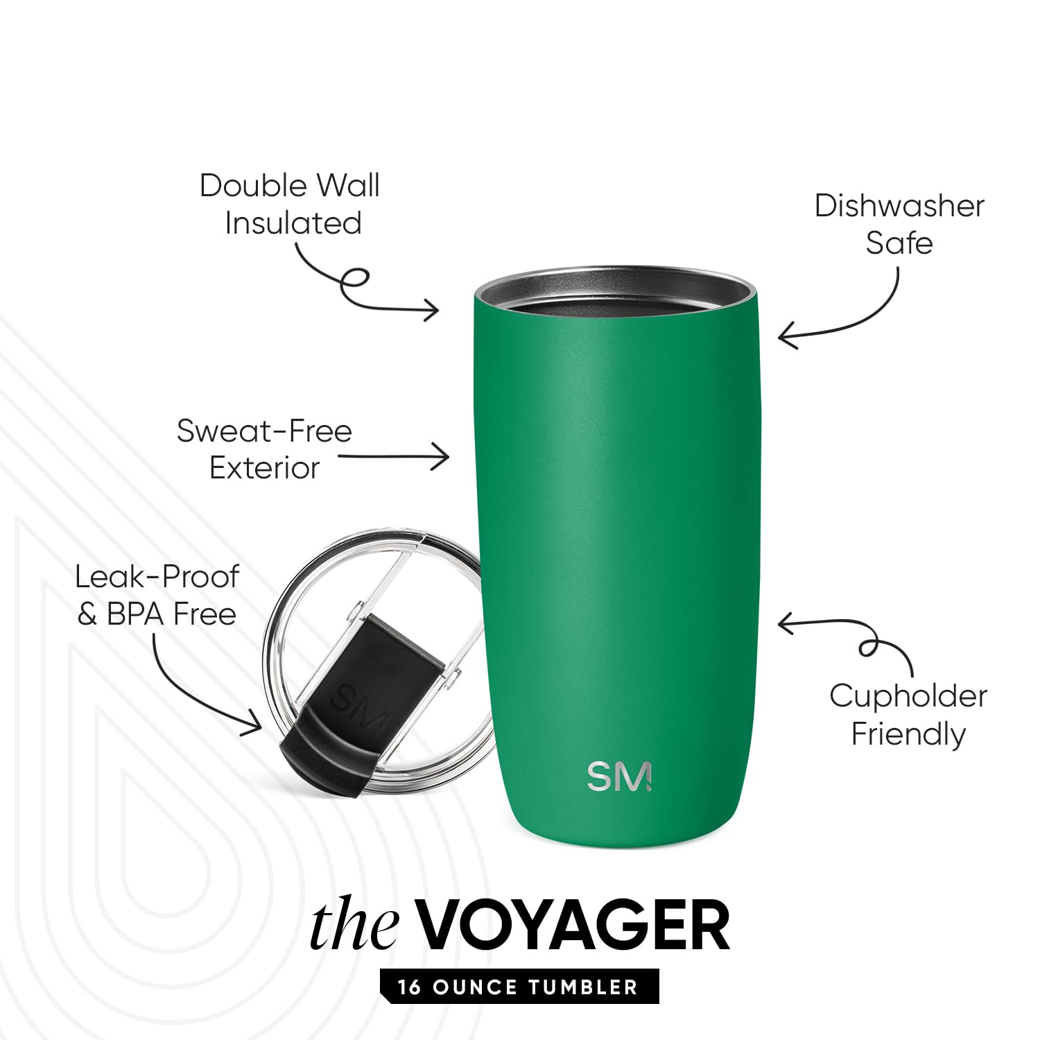 Simple Modern Travel Coffee Mug Tumbler with Flip Lid | Reusable Insulated Stainless Steel Cold Brew Iced Coffee Cup Thermos | Gifts for Women Men Him Her | Voyager Collection | 20oz | Midnight Black