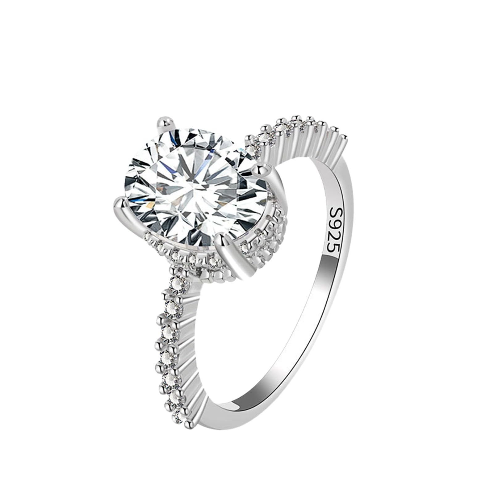 925 Sterling Silver Rings for Women Wedding Anniversary Jewelry Christmas Birthday Gift Engagement Rings