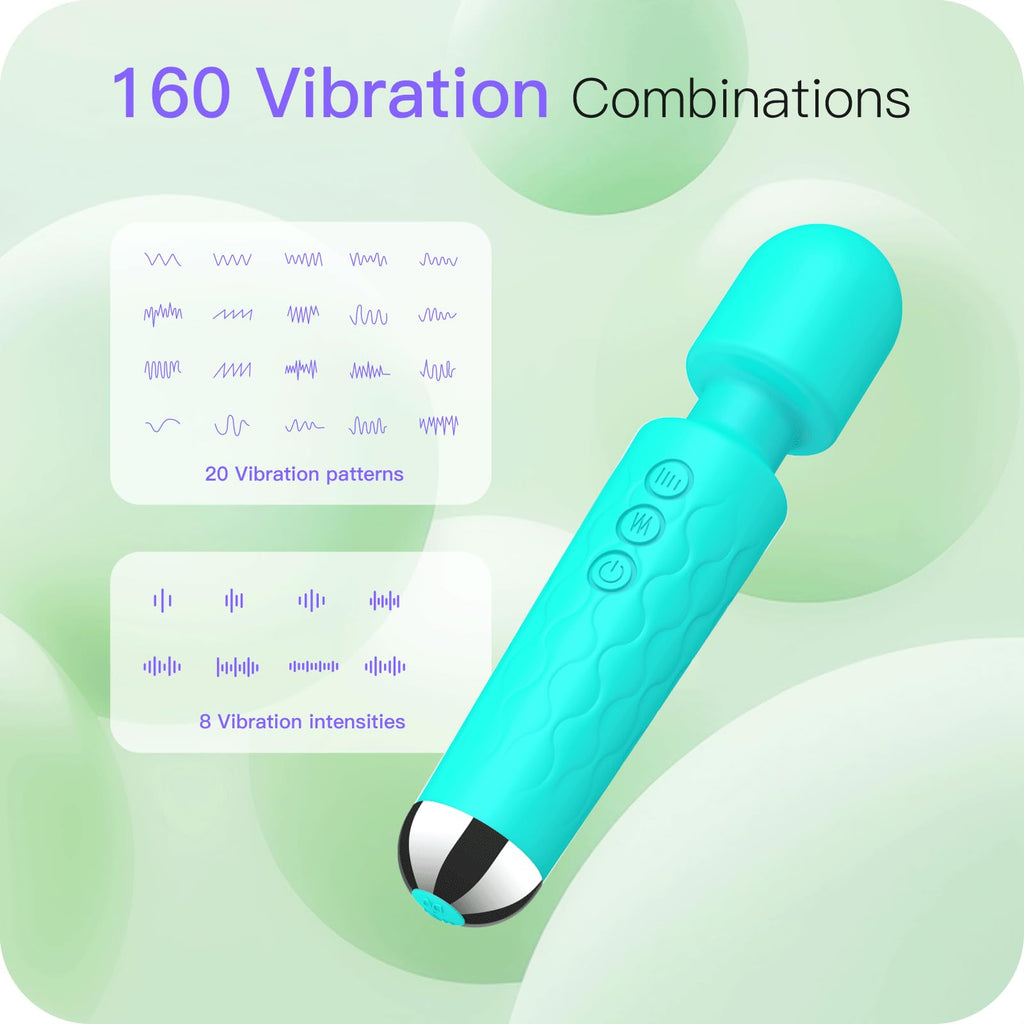 Vibrator Wand,Adult Sex Toy Wand, G Spot Dildo, Clit Vibrator, Sex Vibrators,Clitoris Stimulation,with 8 Speeds & 20 Patterns,Fully Waterproof,Vibrating Wand for her Pleasure (Rose Red)