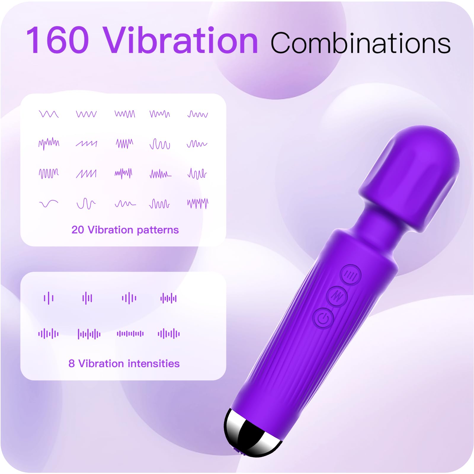 Vibrator Wand,Adult Sex Toy Wand, G Spot Dildo, Clit Vibrator, Sex Vibrators,Clitoris Stimulation,with 8 Speeds & 20 Patterns,Fully Waterproof,Vibrating Wand for her Pleasure (Rose Red)