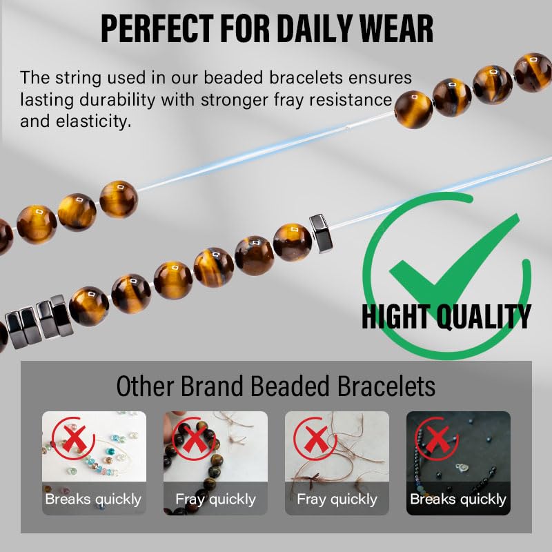 Men’s Bracelet Set Multi - Tiger Eye/Matte Agate/Lava Rock Gifts for Birthday/Anniversary/Christmas