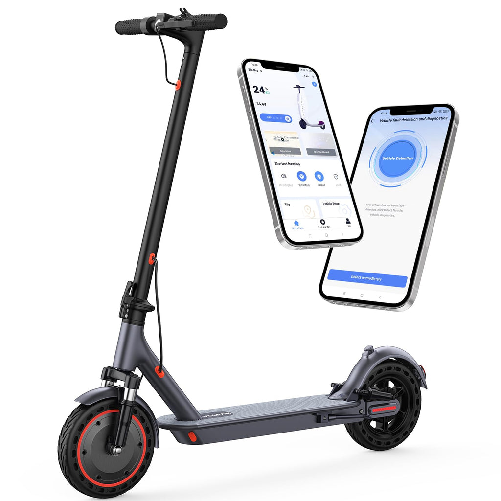 VOLPAM Electric Scooter, 350W/500W Powerful Motor, 8.5"/10" Solid Tires, 19/22Mph, 28/23/21/16 Miles Max Range, Dual Braking