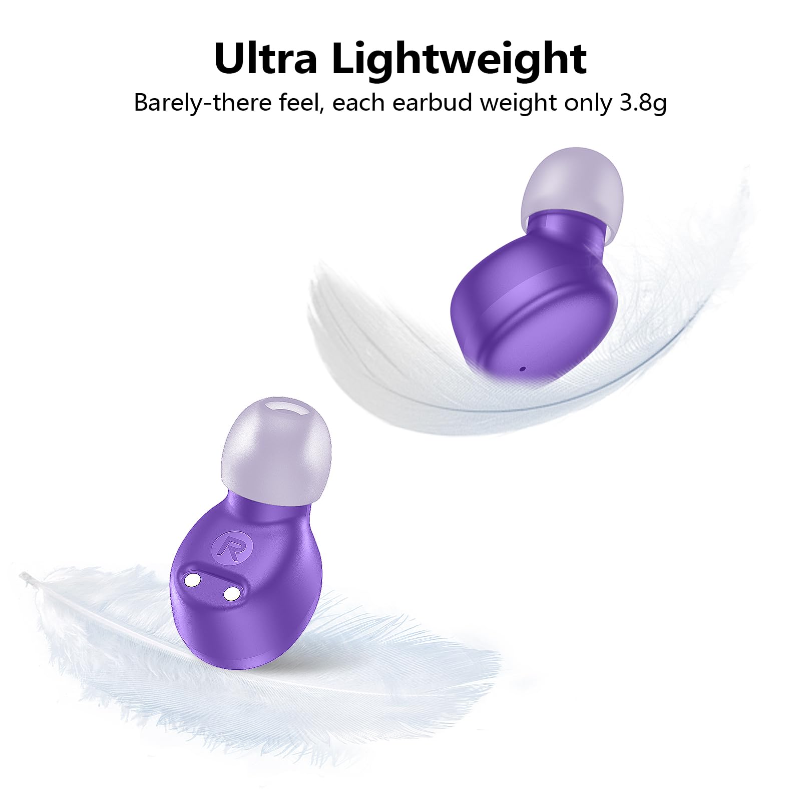 kurdene Wireless Earbuds Bluetooth 5.3 in Ear Buds Light Weight Headphones,Deep Bass Sound,Built in Mics Headset,Clear Calls Earphones for Sports Workout