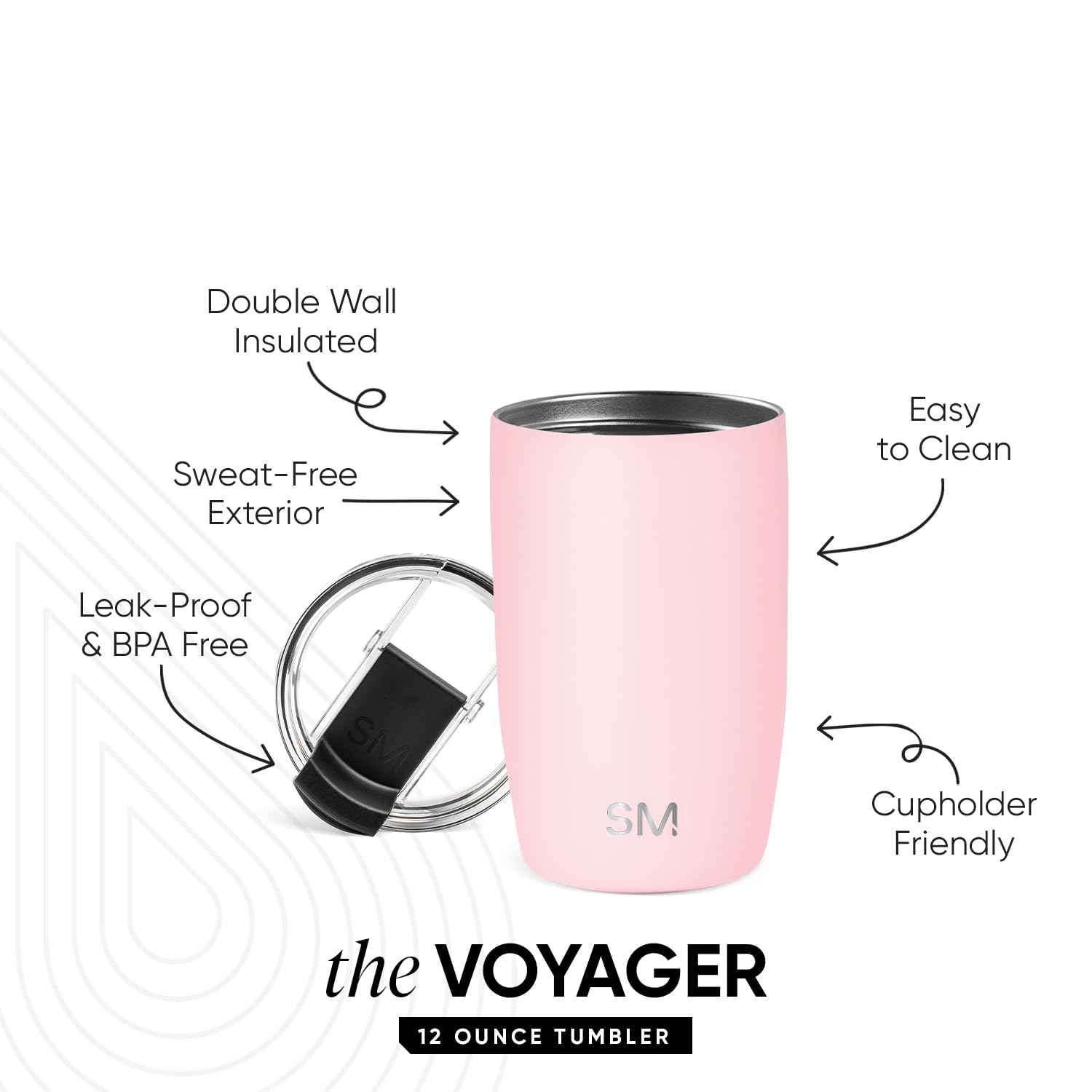 Simple Modern Travel Coffee Mug Tumbler with Flip Lid | Reusable Insulated Stainless Steel Cold Brew Iced Coffee Cup Thermos | Gifts for Women Men Him Her | Voyager Collection | 20oz | Midnight Black