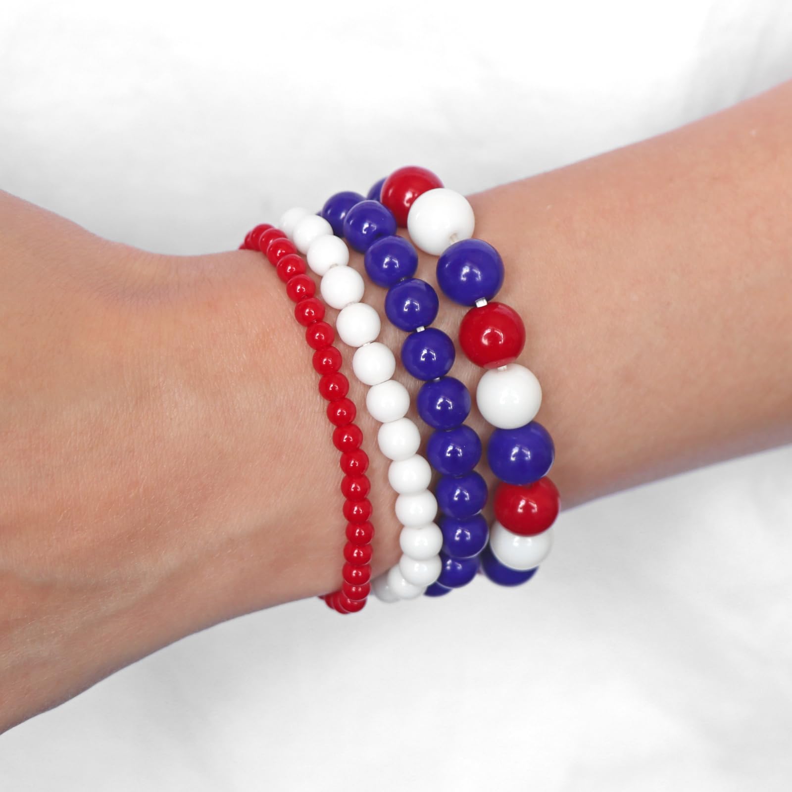 4pcs Beaded Bracelets for Women,Natural Healing Crystal Gemstones Bracelet,Anxiety Stress Relief Bracelet Handmade purple Jewelry Gifts for Women