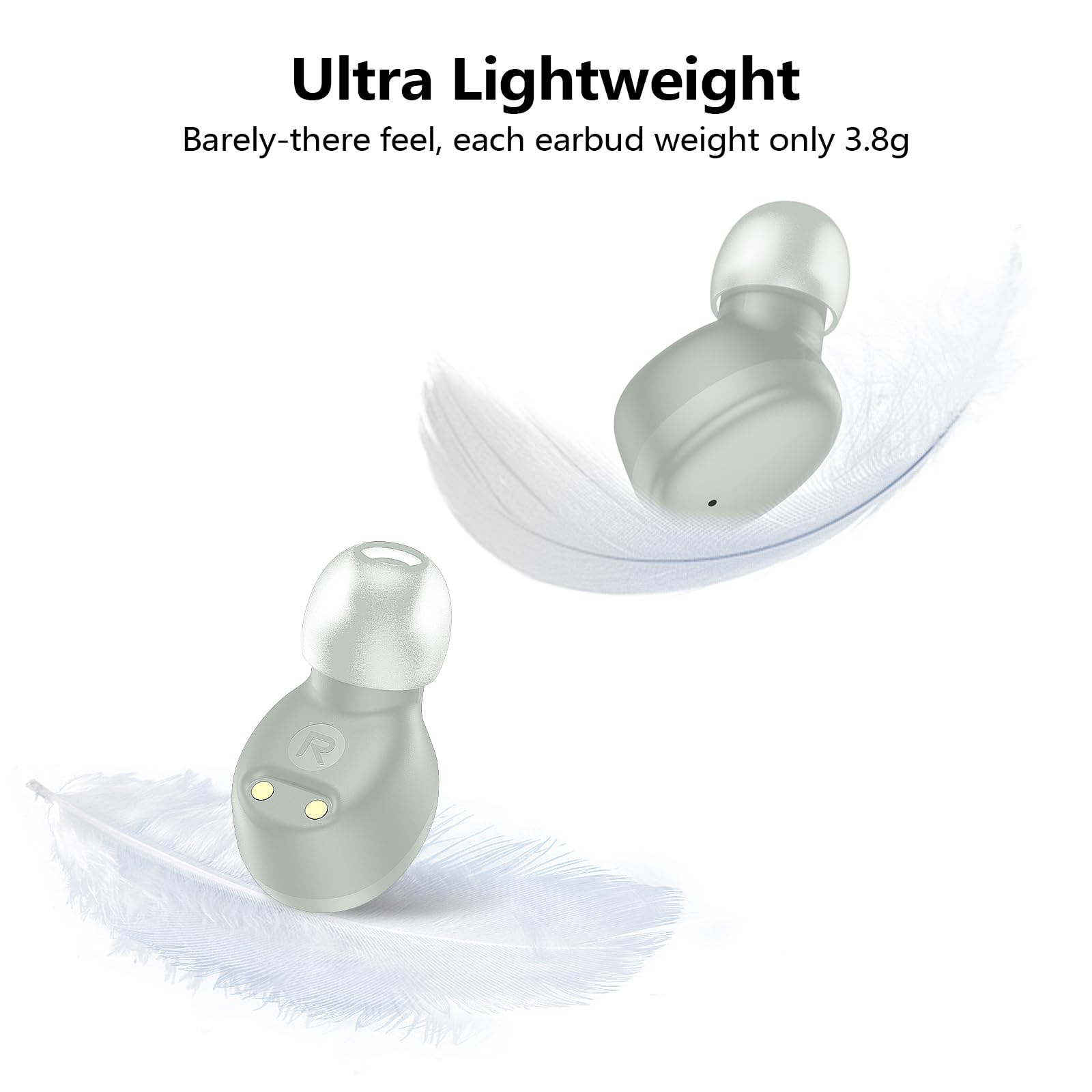 kurdene Wireless Earbuds Bluetooth 5.3 in Ear Buds Light Weight Headphones,Deep Bass Sound,Built in Mics Headset,Clear Calls Earphones for Sports Workout