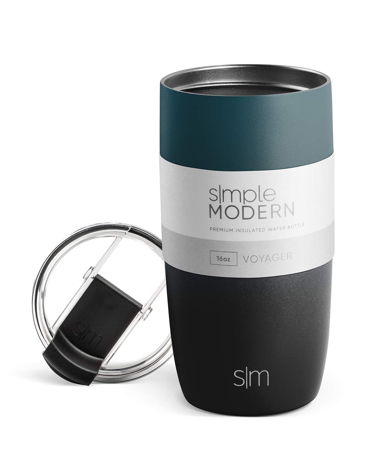 Simple Modern Travel Coffee Mug Tumbler with Flip Lid | Reusable Insulated Stainless Steel Cold Brew Iced Coffee Cup Thermos | Gifts for Women Men Him Her | Voyager Collection | 20oz | Midnight Black