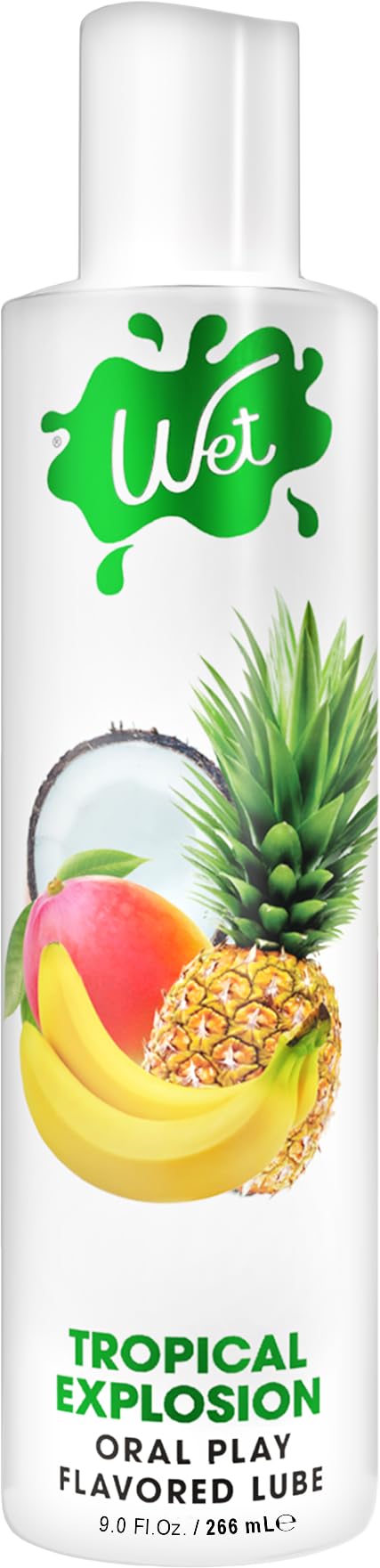 Wet Sexy Strawberry Premium Flavored Edible Lube for Men, Women and Couples | Long-Lasting, Condom Safe, Sugar Free, 9 fl oz