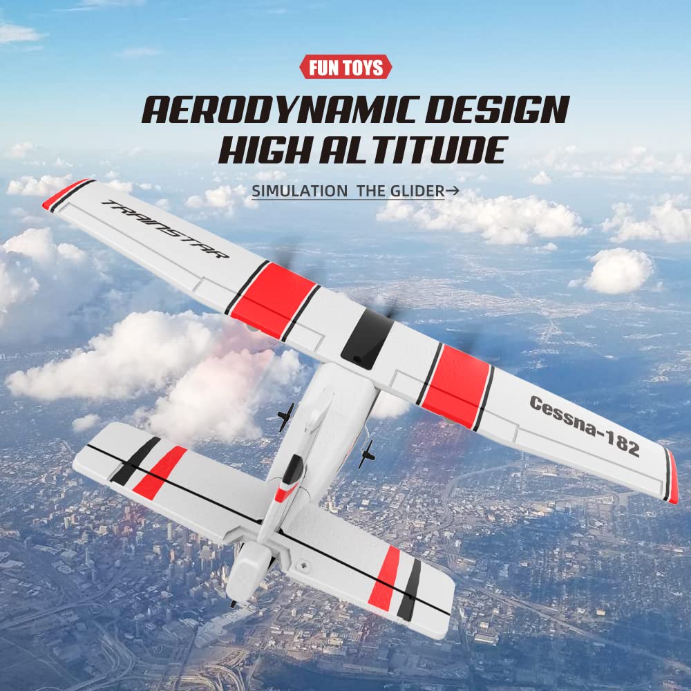 RC Airplane,RC Plane, 2.4GHz 2 Channels RTF RC Aircraft with 3-Axis Gyro for Beginner Easy to Speedy Fly Glider Toys with 2 Extra Batteries [ 3 Batteries ] White