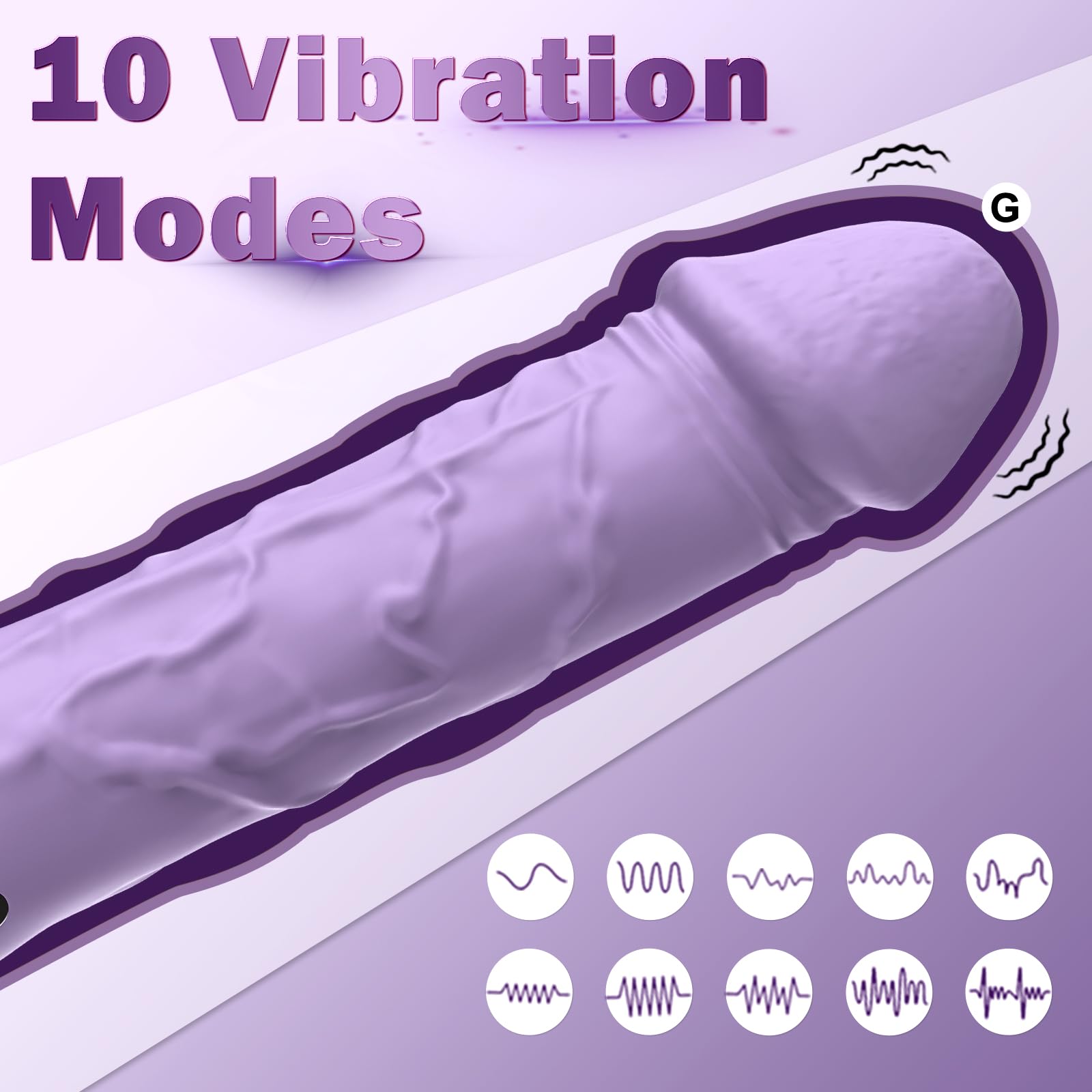 G Spot Dildo Realistic Vibrator, BGGOOD Adult Female Sex Toys with 10 Vibrations for Women, Silicone Dildos Finger Vibrators for Multiple Stimulation, Clitoris Stimulator for Solo and Couples Pleasure