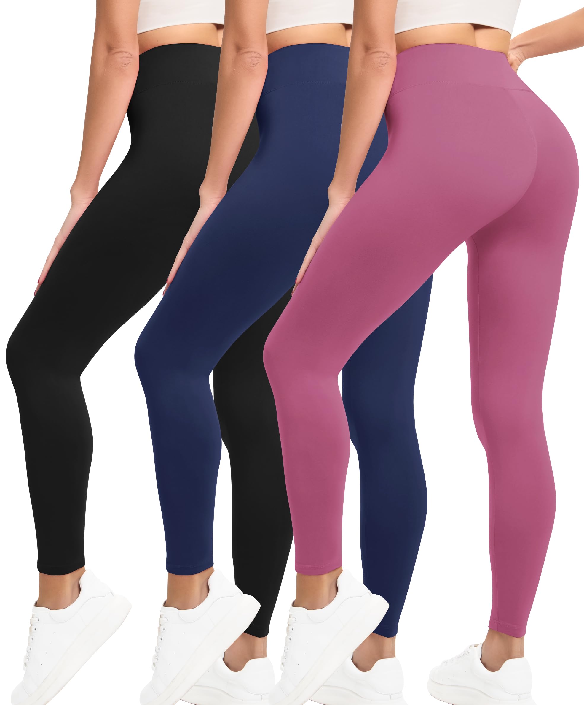 VALANDY High Waisted Leggings for Women Stretch Tummy Control Workout Running Yoga Pants Reg&Plus Size