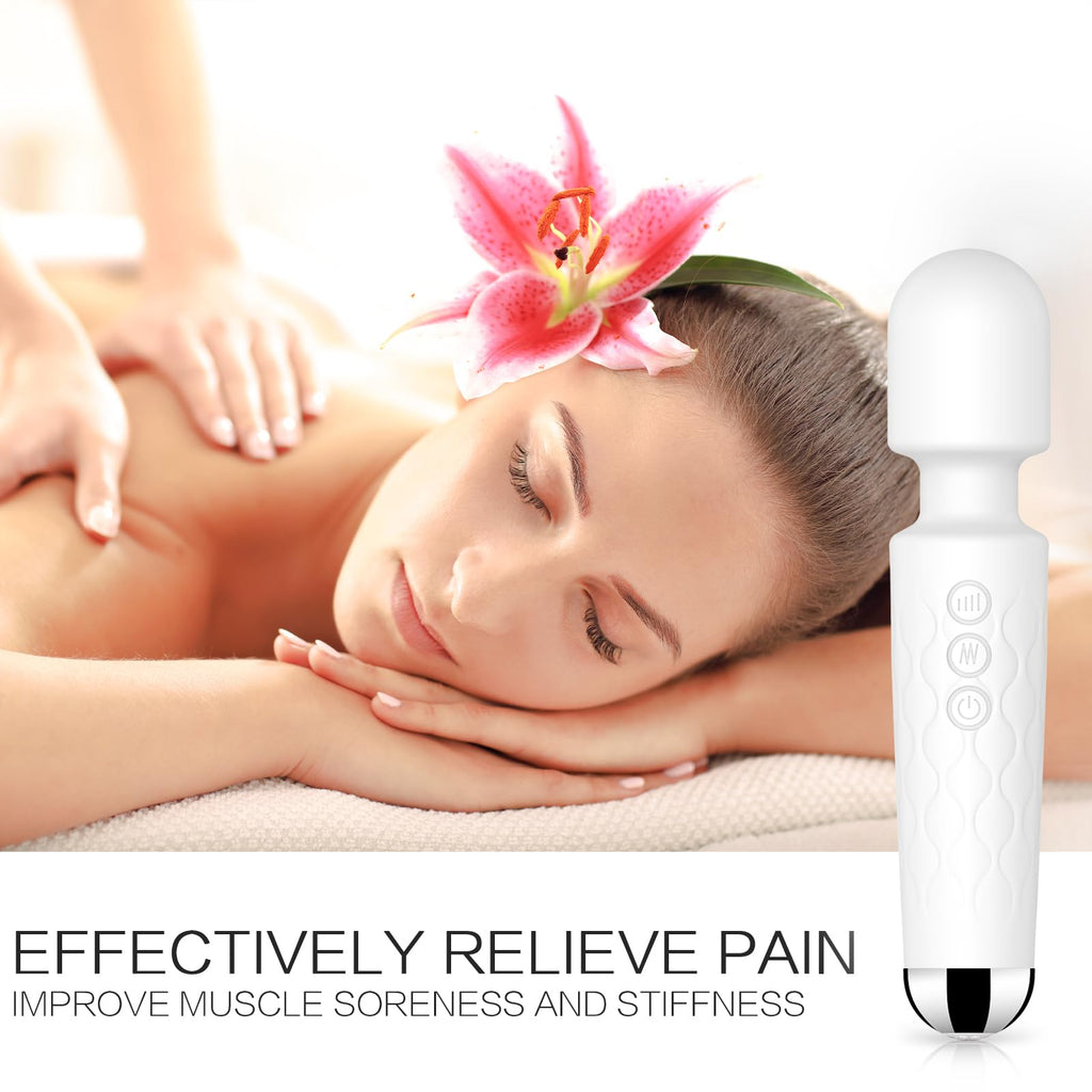 Vibrator Wand,Adult Sex Toy Wand, G Spot Dildo, Clit Vibrator, Sex Vibrators,Clitoris Stimulation,with 8 Speeds & 20 Patterns,Fully Waterproof,Vibrating Wand for her Pleasure (Rose Red)