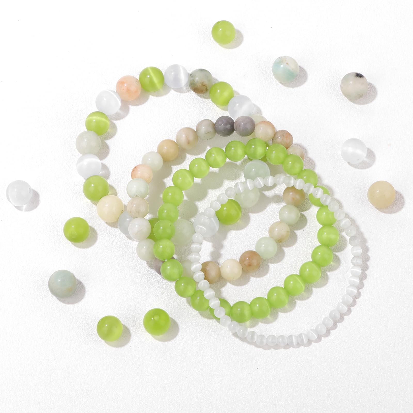 4pcs Beaded Bracelets for Women,Natural Healing Crystal Gemstones Bracelet,Anxiety Stress Relief Bracelet Handmade purple Jewelry Gifts for Women