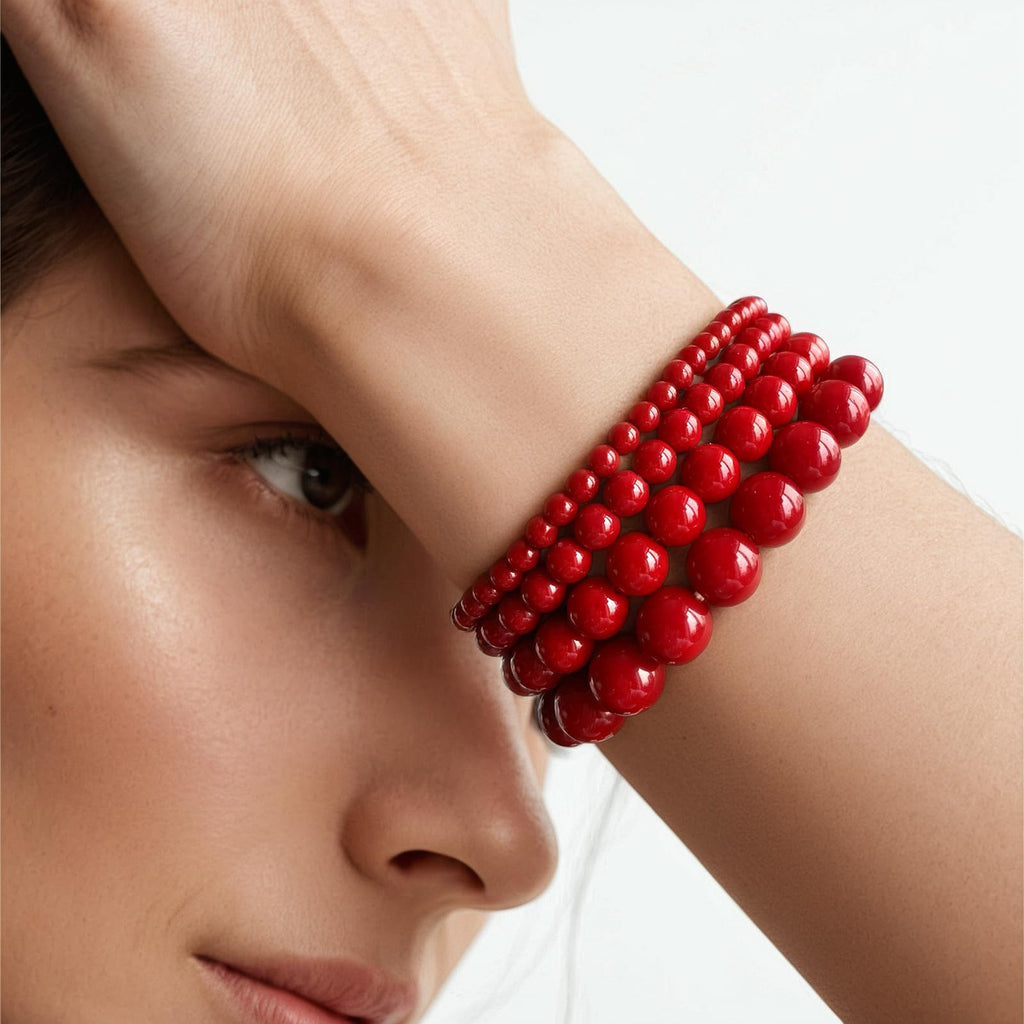 4pcs Beaded Bracelets for Women,Natural Healing Crystal Gemstones Bracelet,Anxiety Stress Relief Bracelet Handmade purple Jewelry Gifts for Women