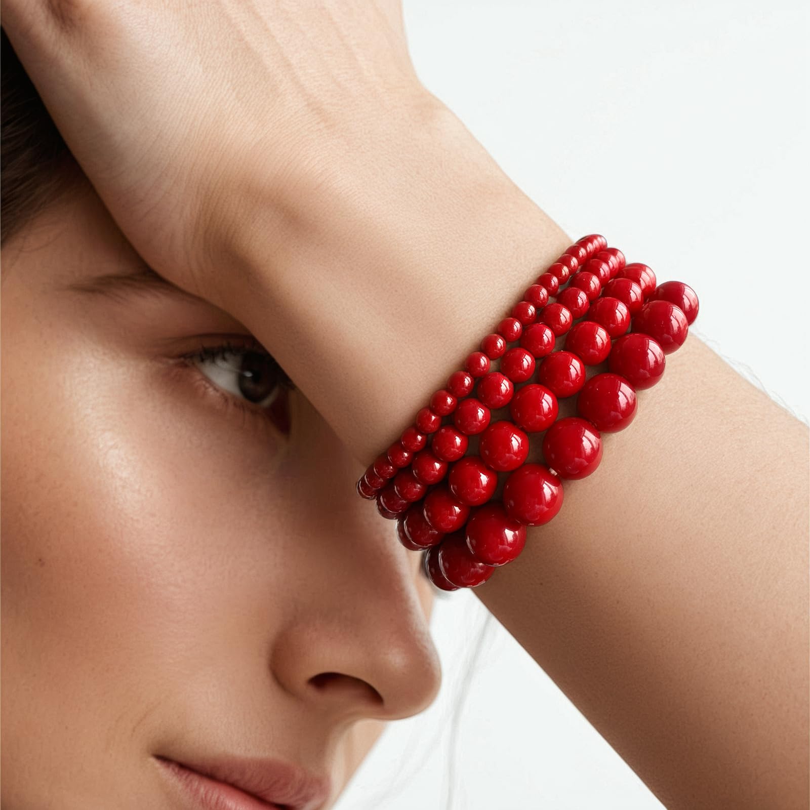 4pcs Beaded Bracelets for Women,Natural Healing Crystal Gemstones Bracelet,Anxiety Stress Relief Bracelet Handmade purple Jewelry Gifts for Women