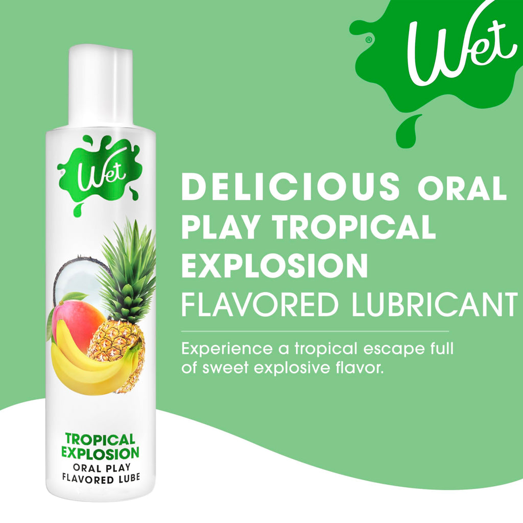 Wet Sexy Strawberry Premium Flavored Edible Lube for Men, Women and Couples | Long-Lasting, Condom Safe, Sugar Free, 9 fl oz