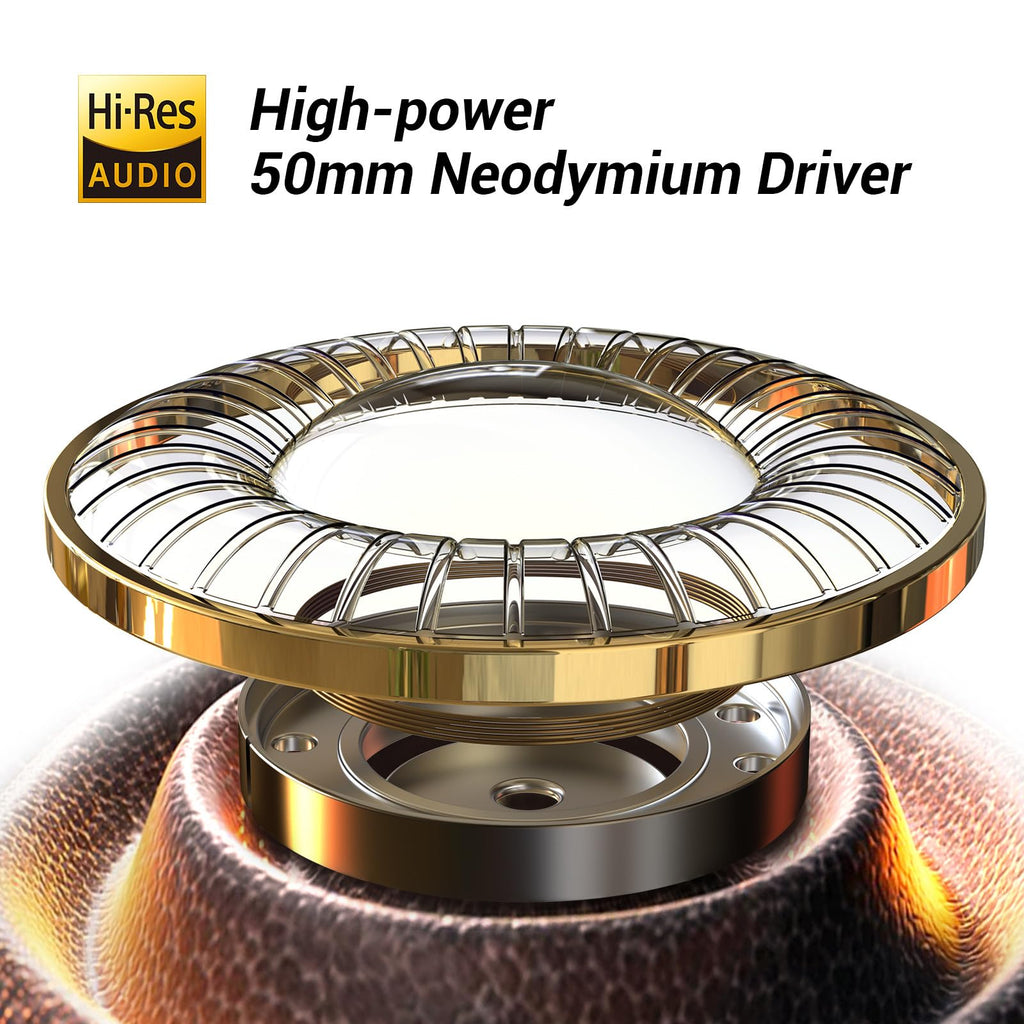 OneOdio A70 Bluetooth Over Ear Headphones, Wireless Headphones with 72H Playtime, Hi-Res, Built-in Mic, 3.5mm/6.35mm Wired Audio Jack for Studio Monitor & Mixing DJ Guitar AMP, Computer Laptop PC