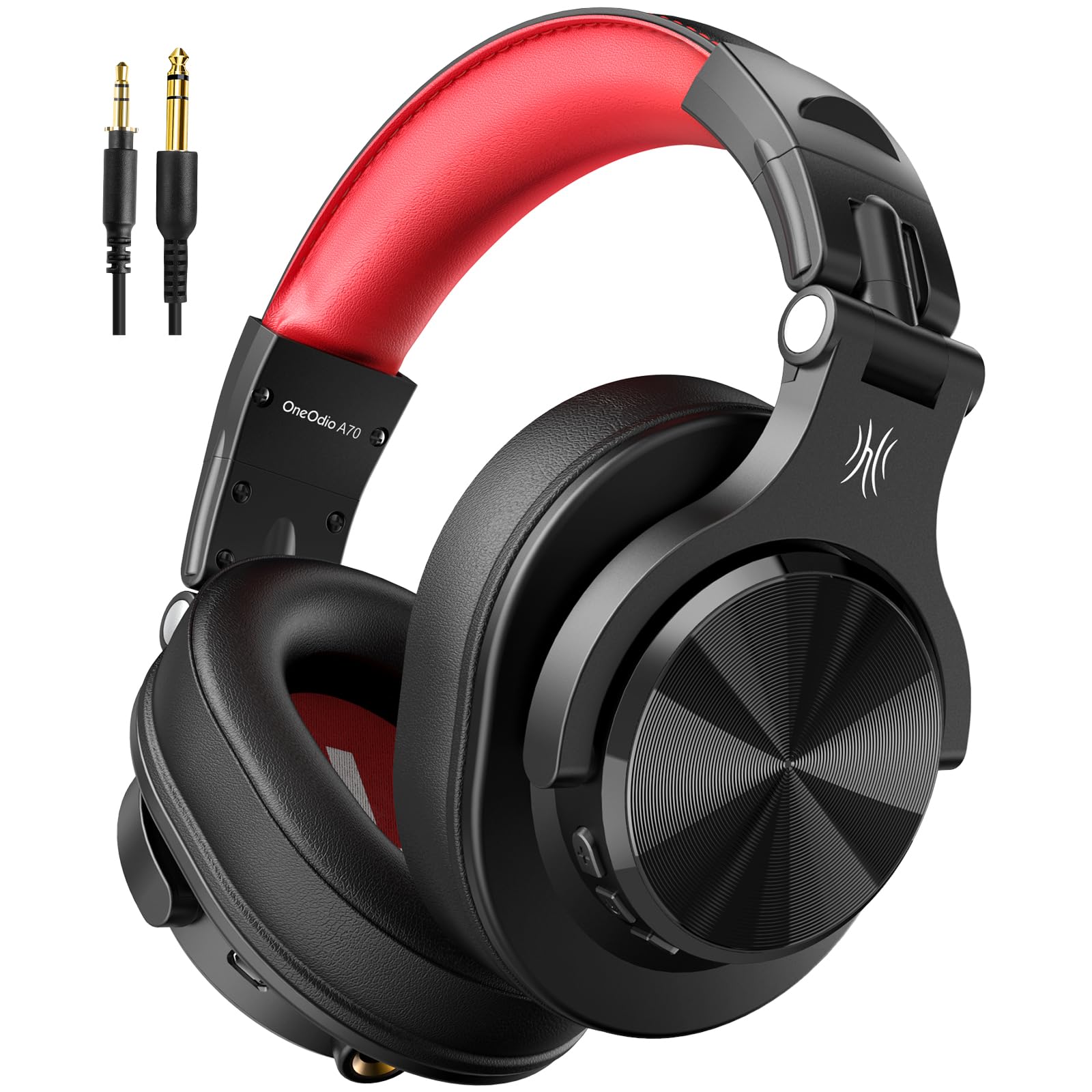 OneOdio A70 Bluetooth Over Ear Headphones, Wireless Headphones with 72H Playtime, Hi-Res, Built-in Mic, 3.5mm/6.35mm Wired Audio Jack for Studio Monitor & Mixing DJ Guitar AMP, Computer Laptop PC