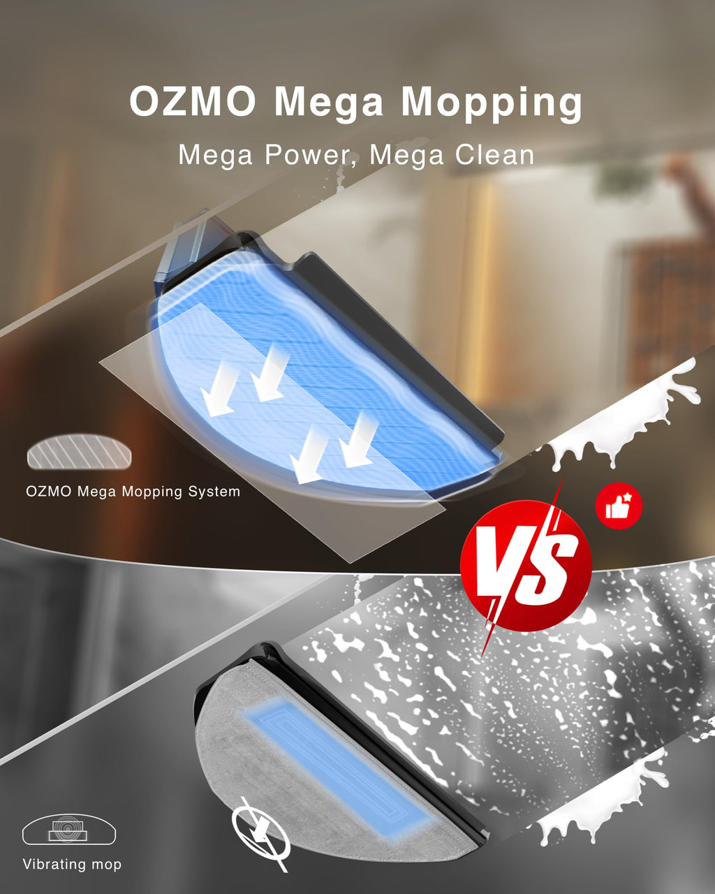 Yeedi C12 Robot Vacuum Cleaner and Mop, 8000Pa Strong Suction, ZeroTangle Brush, Smart Navigation, Self-Charging, White