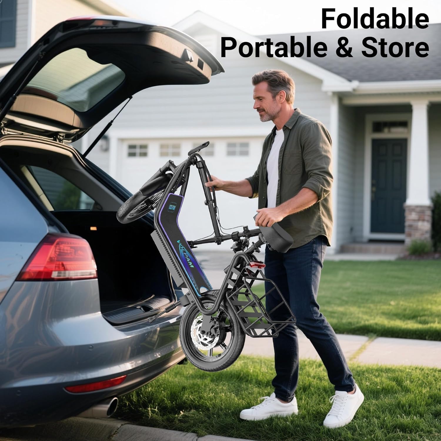 VOLPAM Electric Scooter, 350W/500W Powerful Motor, 8.5"/10" Solid Tires, 19/22Mph, 28/23/21/16 Miles Max Range, Dual Braking