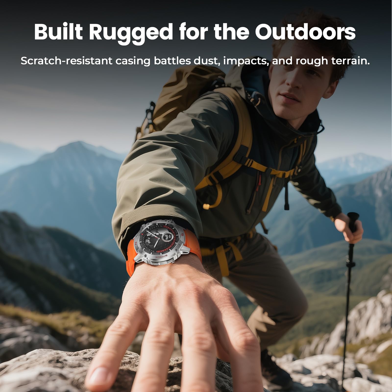 WalkerFit Smart Watch for Men, 1.43" Round AMOLED, 5ATM Waterproof, Heart Rate & Sleep Monitor,Long Battery,Outdoor Fitness Activity Tracker,Voice Control&Bluetooth Call,Compatible with iPhone Android