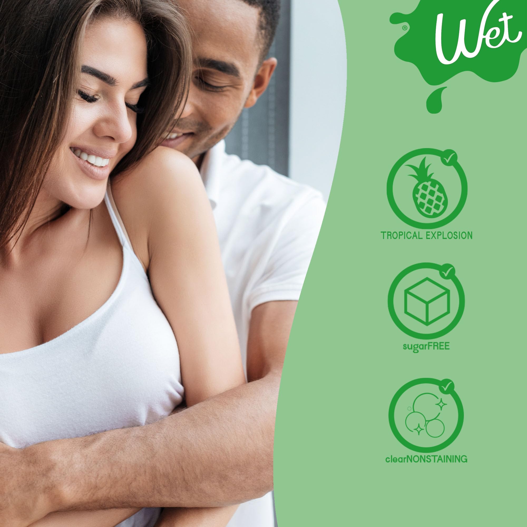 Wet Sexy Strawberry Premium Flavored Edible Lube for Men, Women and Couples | Long-Lasting, Condom Safe, Sugar Free, 9 fl oz